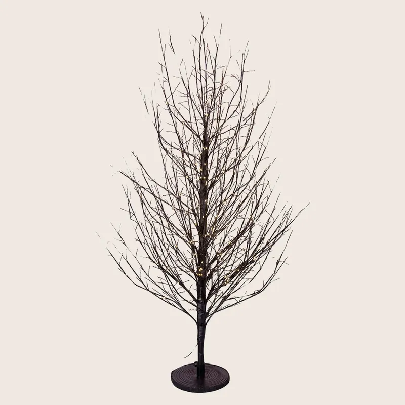 4' Pre-Lit Warm White Fairy Twig Tree with Dark Brown Bark