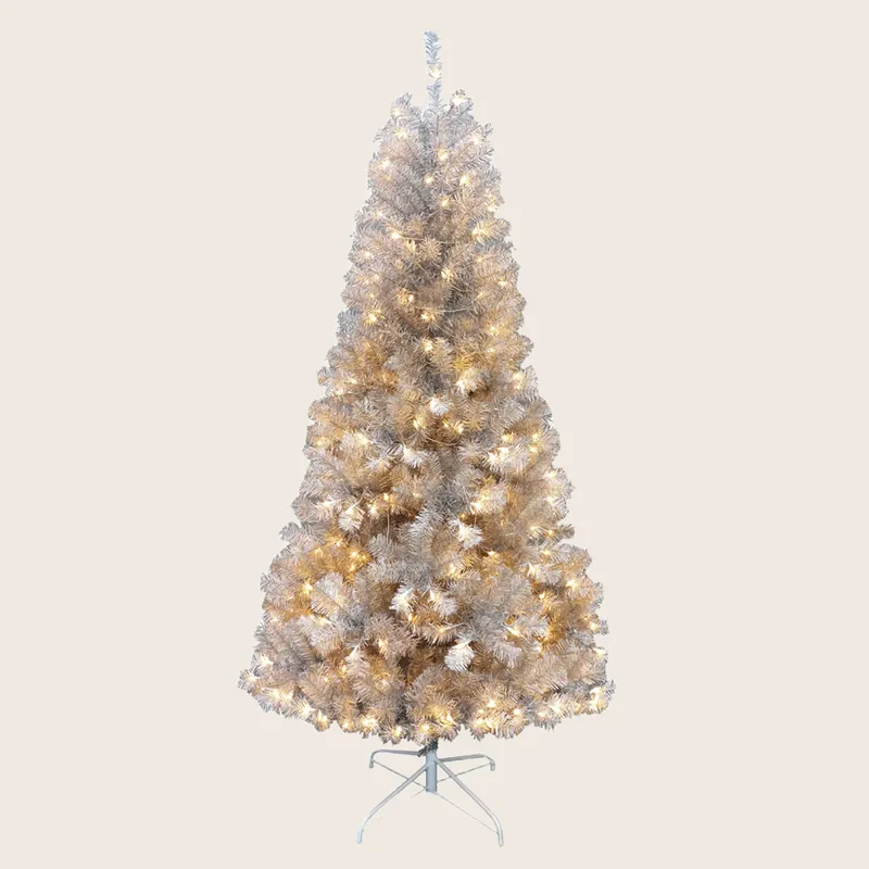 7' Pre-Lit Silver Tree