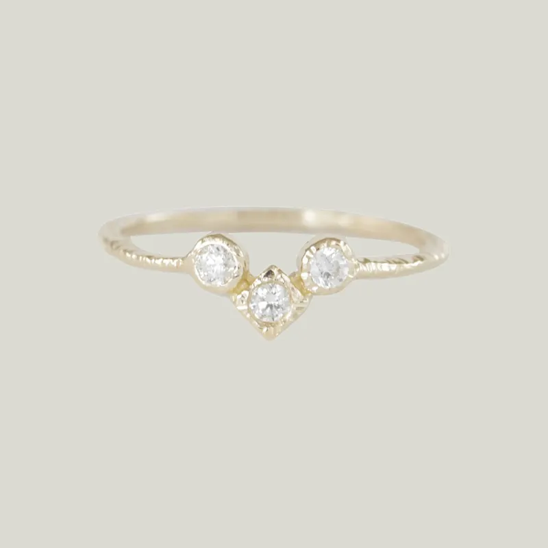 Treasure Dainty V Shape Diamonds Ring - Danielle Welmond (Leased)
