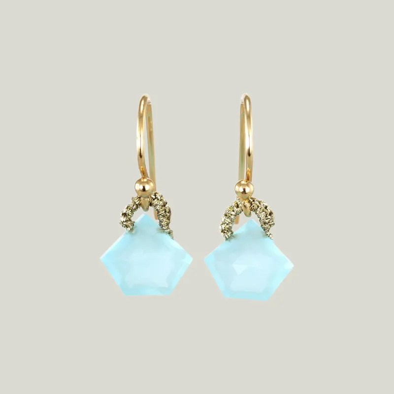 Pentagon Peruvian Calcite Gems Earrings - Danielle Welmond (Leased)