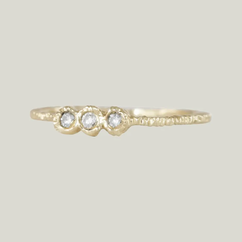 Treasure Dainty Triple Diamond Ring - Danielle Welmond (Leased)