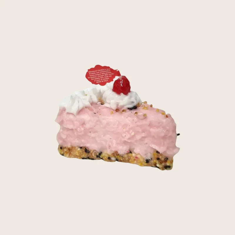 Rosa Torta Cake Slice Candle - Cereria Introna Srl