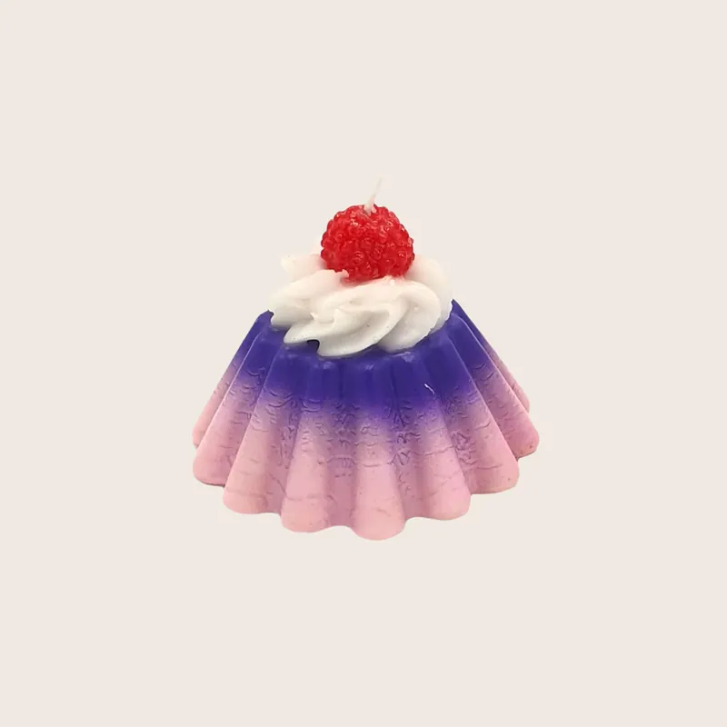 Pink and Purple Pudding Candle - Raspberry