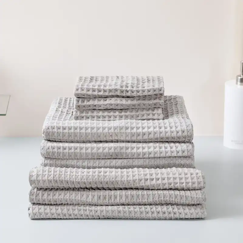 Air Waffle Towels, Grey - Focus America Corporation