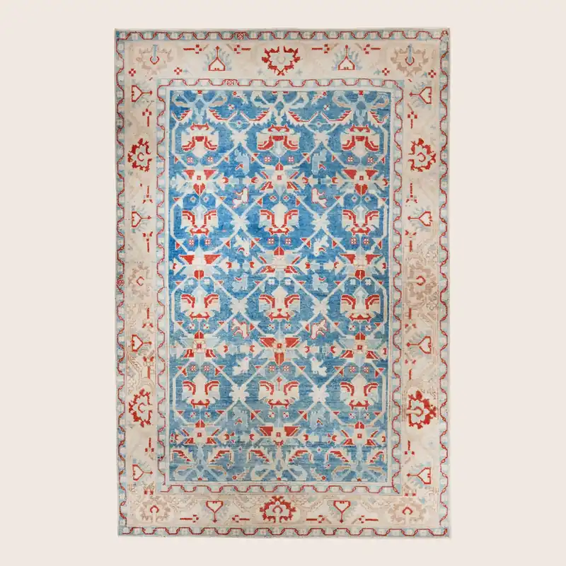 Blue Tradtional Vintage Persian Malayer Wool Rug - 4'4" x 6'6"