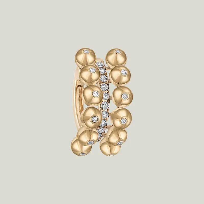 Bubbles Double Row Ear Cuff, Yellow Gold - Eden Presley (Consigned)