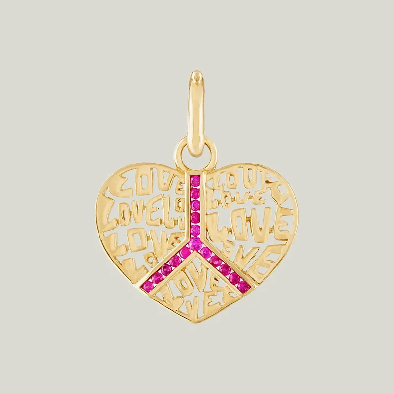 Peace & Love Pendant, Ruby - Eden Presley (Consigned)