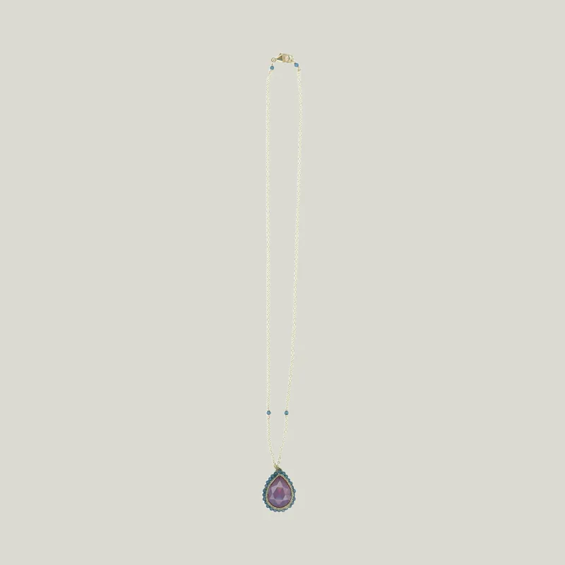 Caged London Blue Quartz Necklace - Danielle Welmond (Leased)