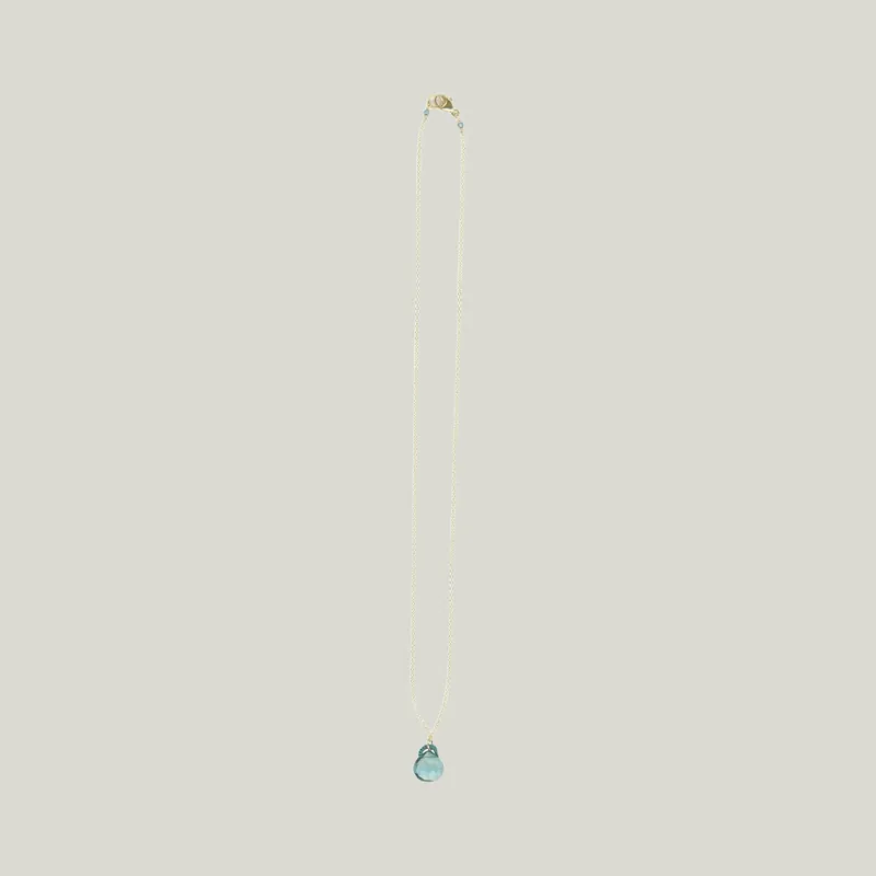 Aqua Quartz Drop Necklace - Danielle Welmond (Leased)