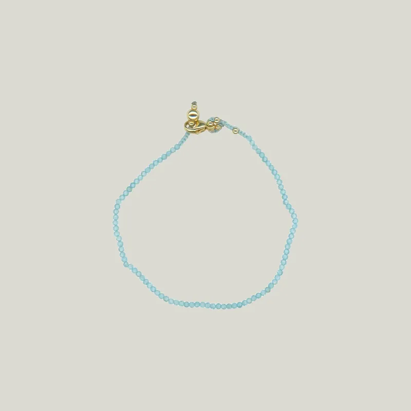 Woven Lt. Blue Cord Aquamarine Bracelet - Danielle Welmond (Leased)