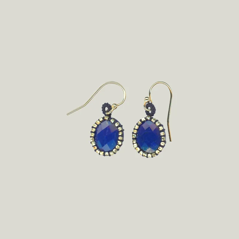 Caged Lapis Earrings - Danielle Welmond (Leased)