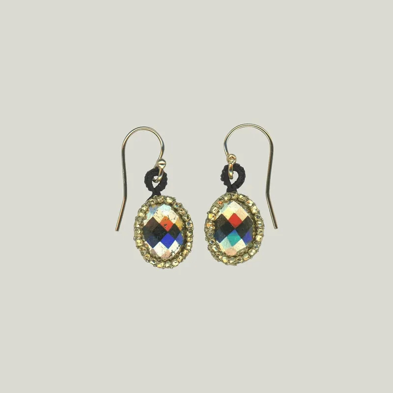 Caged Pave Pyrite Earrings - Danielle Welmond (Leased)