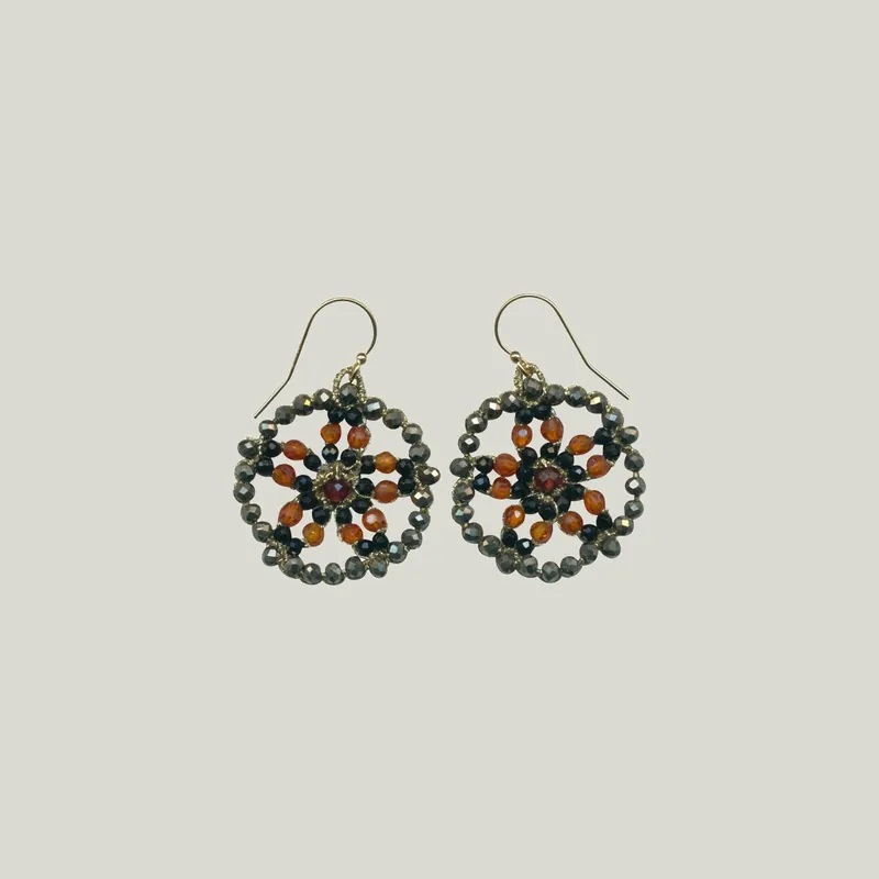 Woven Gold Cord Wheel Earrings - Danielle Welmond (Leased)