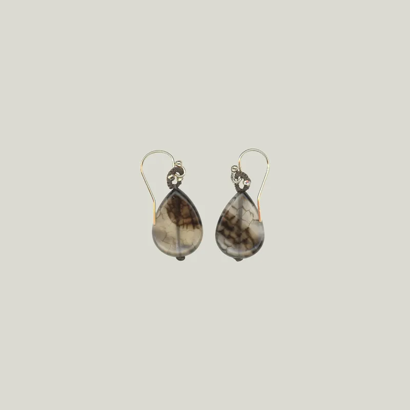 Brown Agate Drop Earrings - Danielle Welmond (Leased)