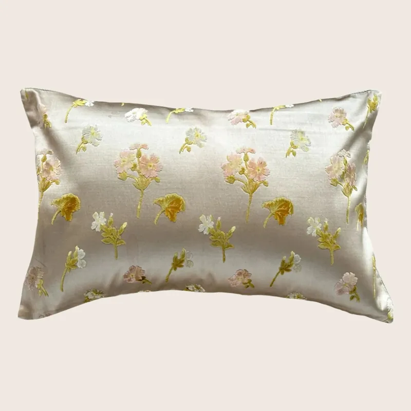 Antique Silk Brocade Pillow, Floral Drift - Threads Soft Goods