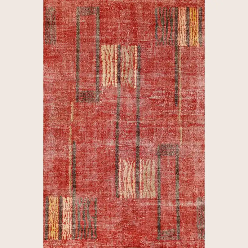 Multicolored Vintage Antique Traditional Deco Wool Rug - 6'6" x 9'9"