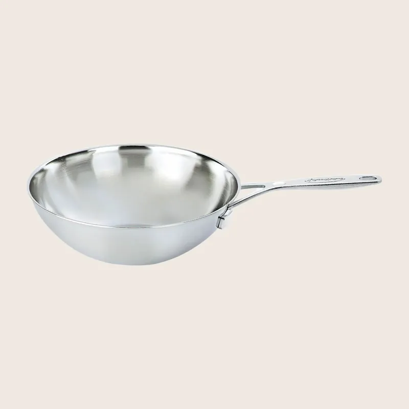 5-Ply 5-qt Stainless Steel Flat Bottom Wok