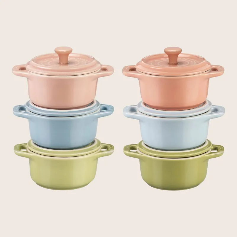 6-pc Pastel Mini Round Cocotte Set