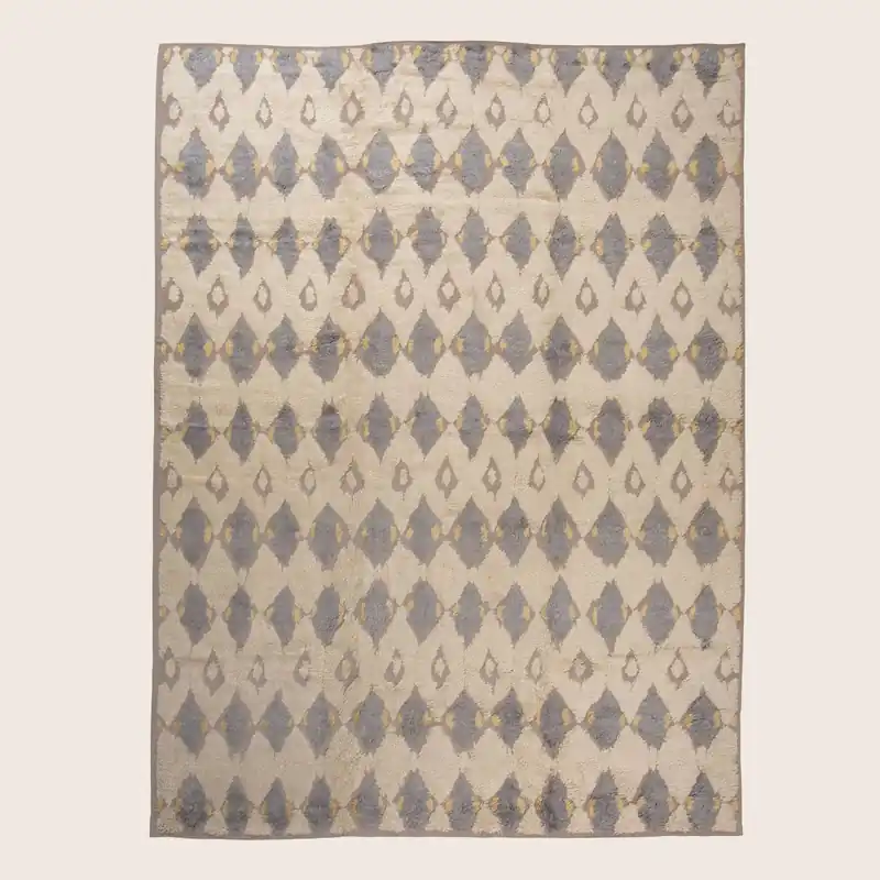Beige Moroccan Wool Rug - 12' x 16'