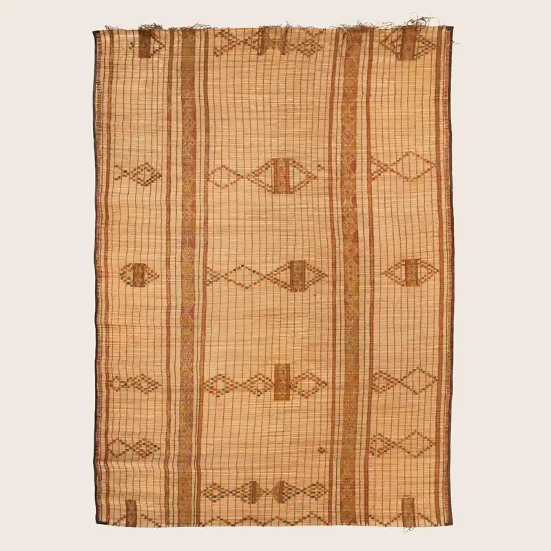 Brown Tuareg Bamboo Leather Mat - 9'6" x 9'6"