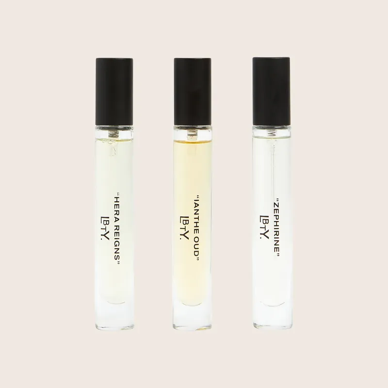 LBTY. Woody Discovery Kit 3 x 8ml Fragrances - Hera Reigns, Ianthe Oud, Zephirine