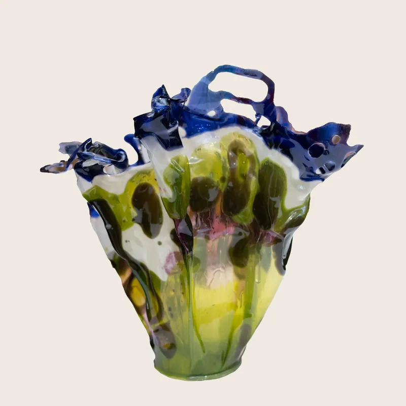 Kiwi Bioplastic Vessel - Caroline Zimbalist (Consigned)