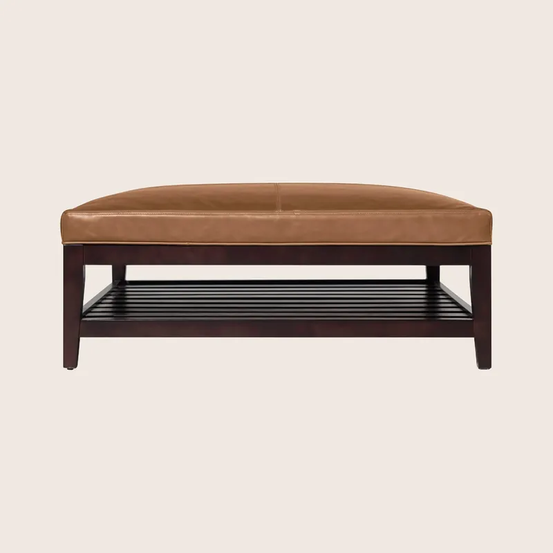 Cove Leather Ottoman - McCreary Modern