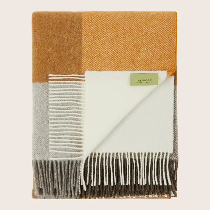 Uruguay Check Organic Wool Throw - Marzotto Lab SRL