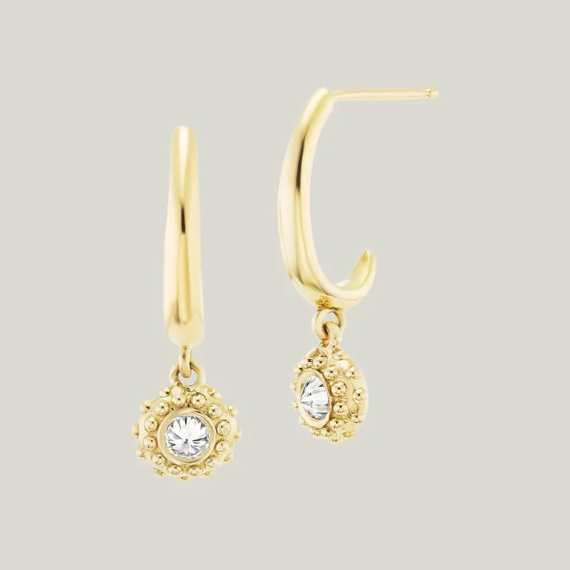 Diamond Sea Urchin Drop Hoops - AnaKatarina Design (Consigned)
