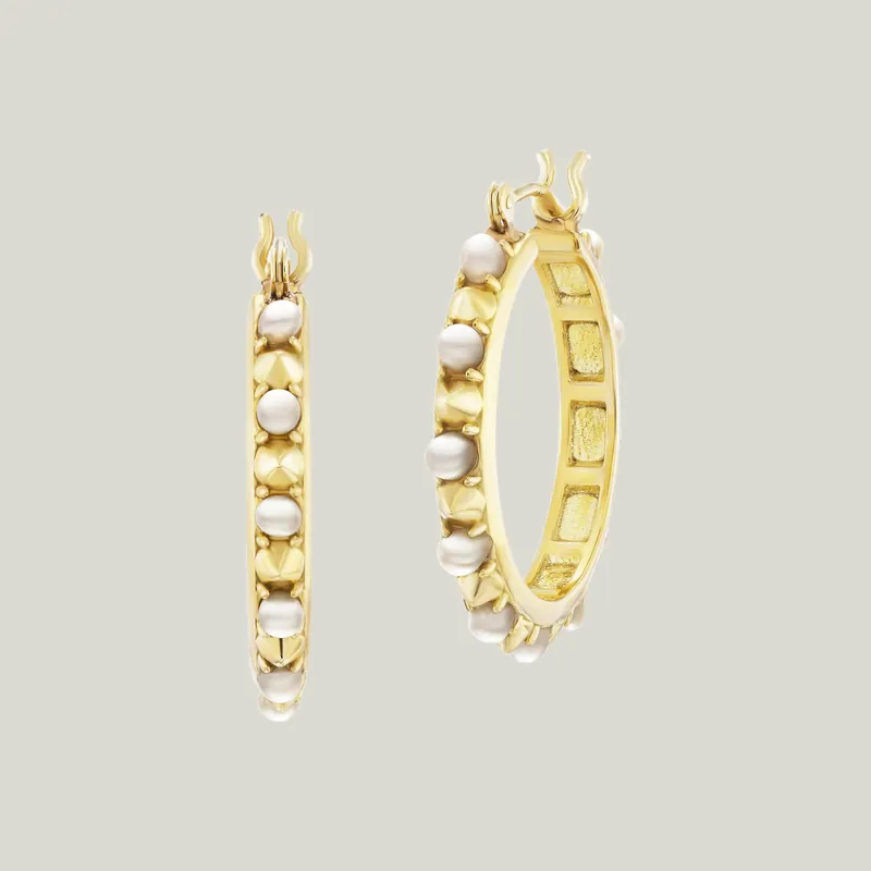 Large Valerie Pearl Hoops - AnaKatarina Design (Consigned)
