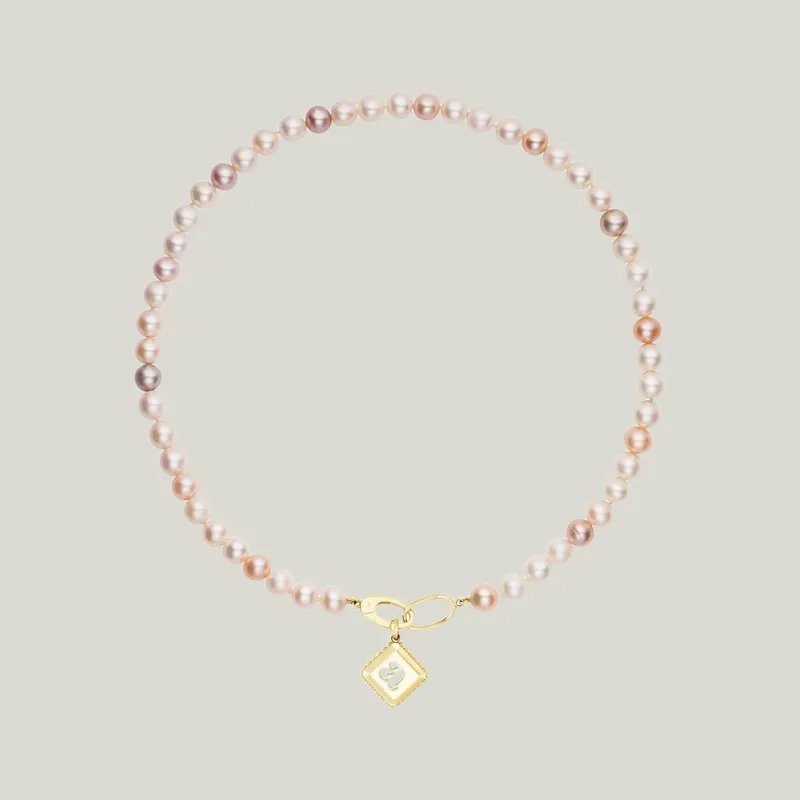 Charm-ing Pink Blush Pearl Necklace