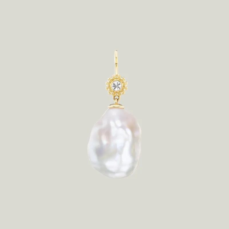 Gigi Baroque Pearl and Diamond Drop Pendant - AnaKatarina Design (Consigned)