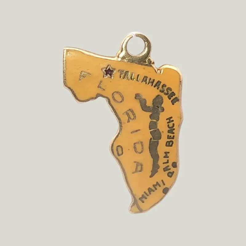 14K Gold "Florida" Charm Pendant 1.74grs - Odeon Collection (Leased)