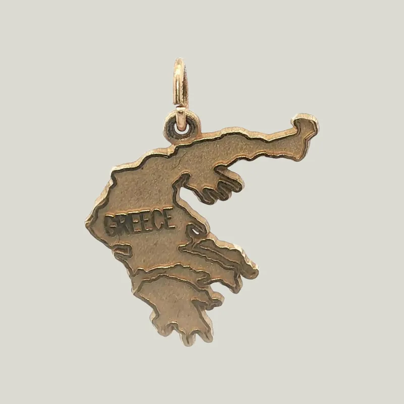 14K Gold "Greece" Charm Pendant 1.74grs - Odeon Collection (Leased)