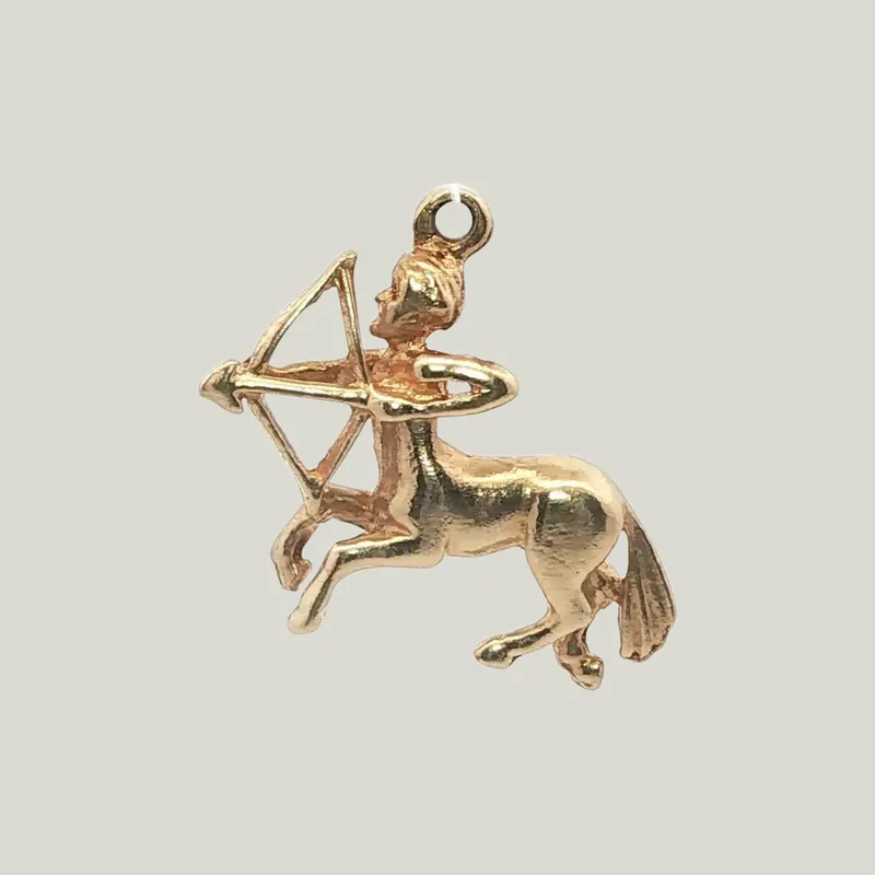 14K Gold Sagittarius Astrological Charm Pendant 3.00grs - Odeon Collection (Leased)