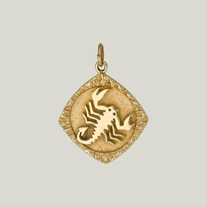 14K Gold Scorpio Astrological Charm Pendant 0.87grs - Odeon Collection (Leased)