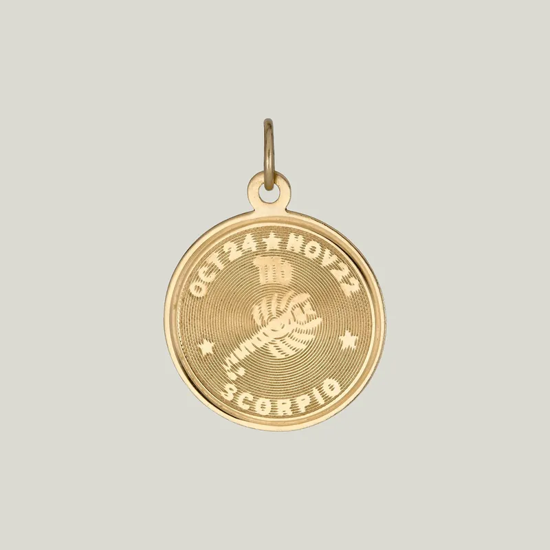 14K Gold Scorpio Astrological Charm Pendant 3.28grs - Odeon Collection (Leased)