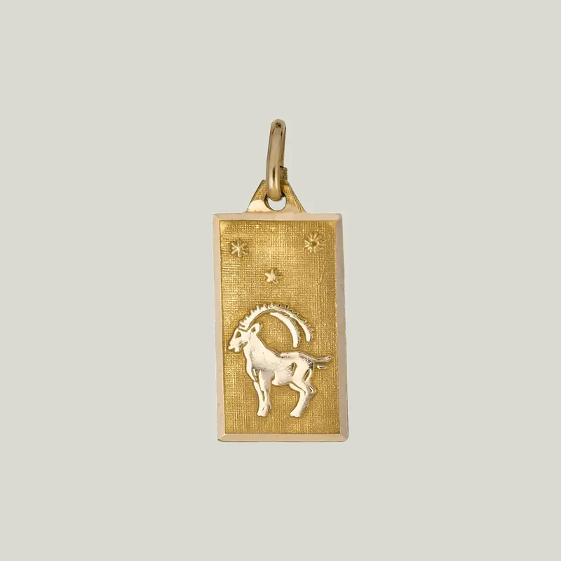 14K Gold Aries Astrological Charm Pendant 0.97grs - Odeon Collection (Leased)