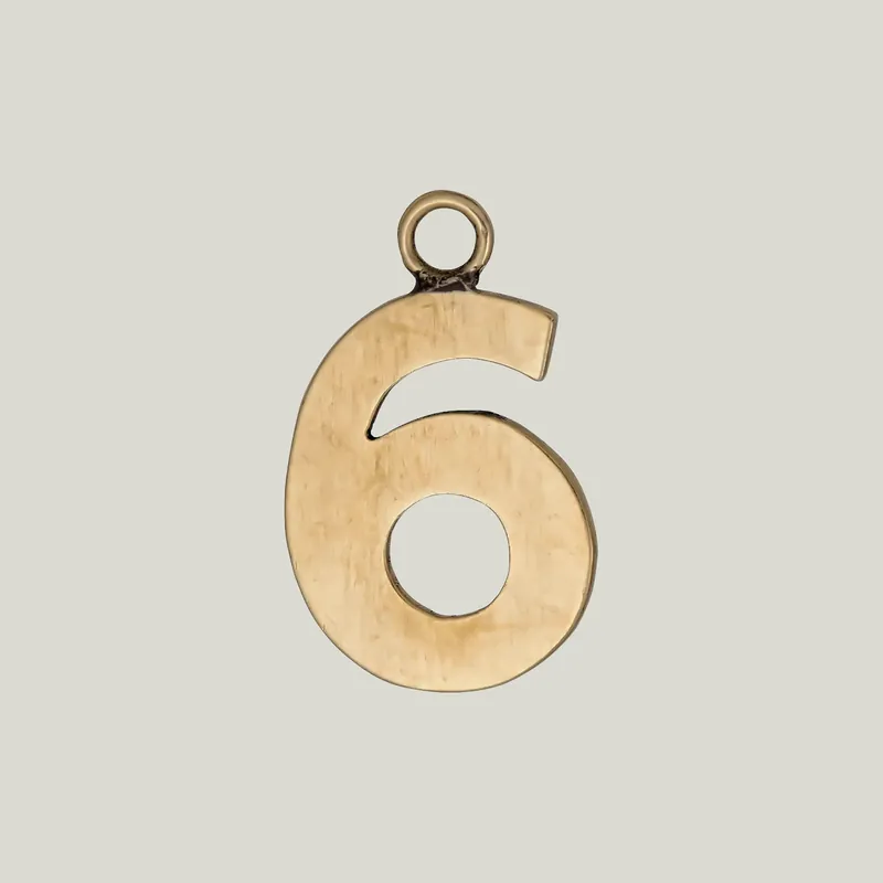 14K Yellow Gold Pendant with Bold "6" Motif - Crafted in 1960