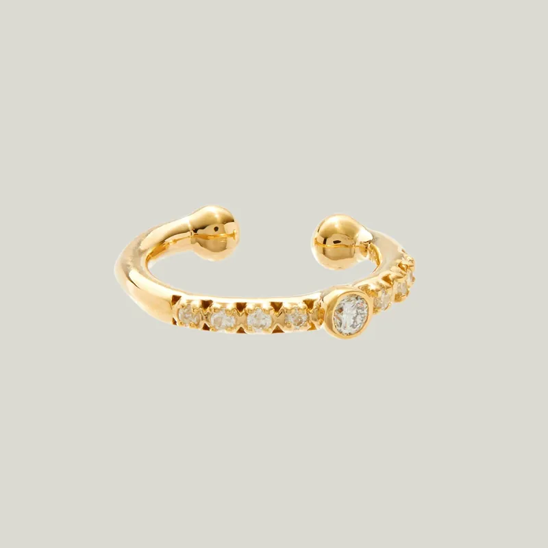 Diamond Bezel Gem Ear Cuff - Scosha (Consigned)