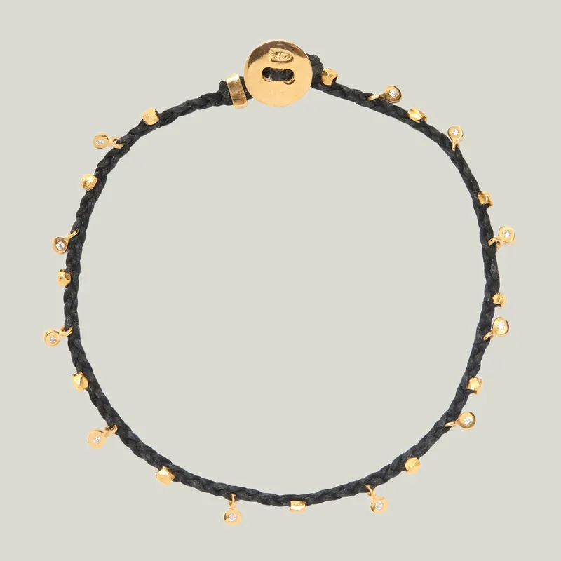 Fairy Bead Charms Bracelet in Ebony - Scosha (Consigned)