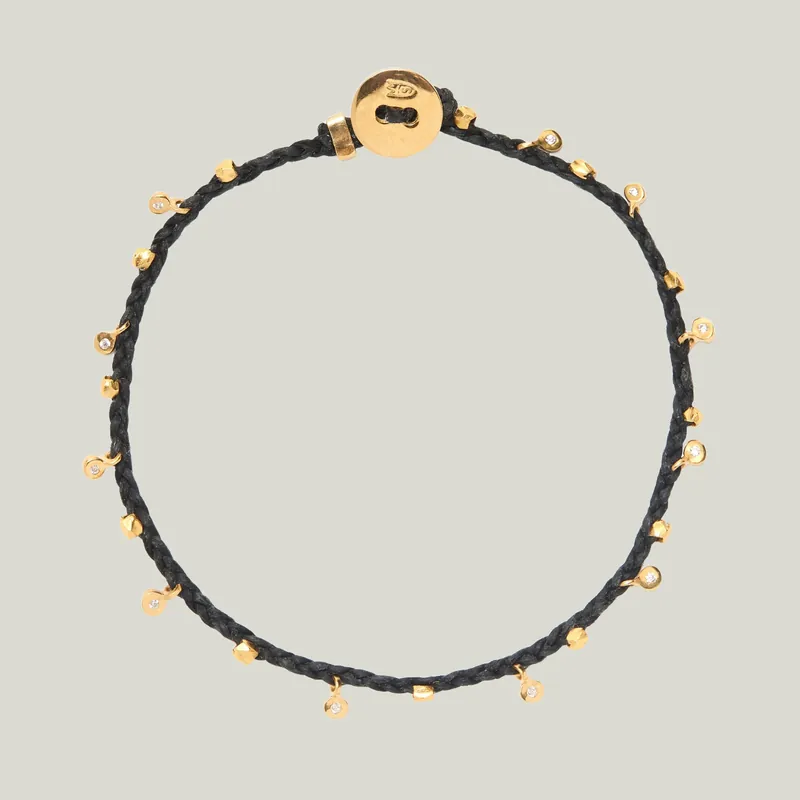 Fairy Bead Charms Bracelet in Ebony Size 7 - Scosha (Consigned)
