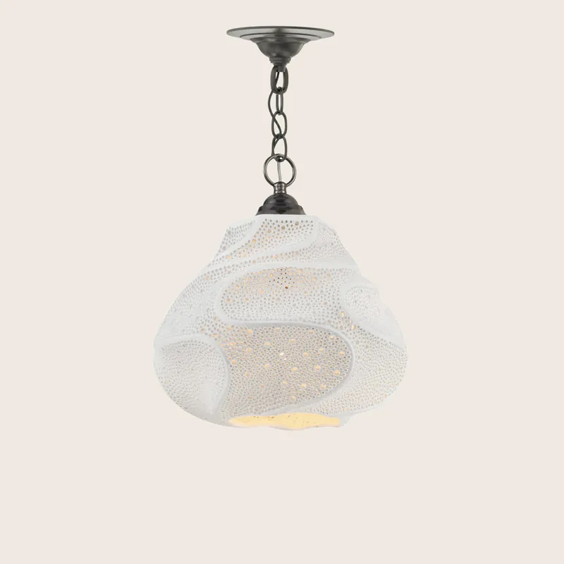 Wintershall White Pendant - Currey & Company