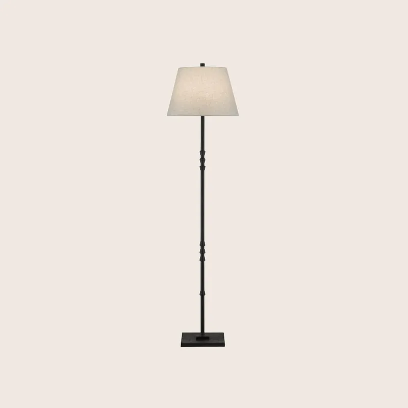 Lohn Black Floor Lamp - Currey & Company