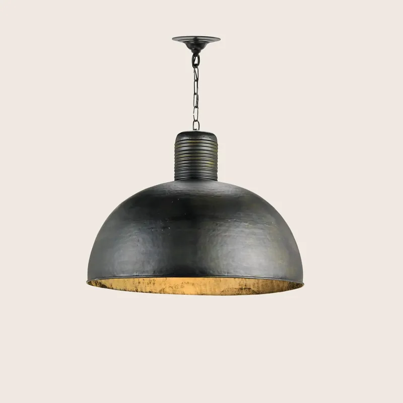 Saga Black Pendant - Currey & Company