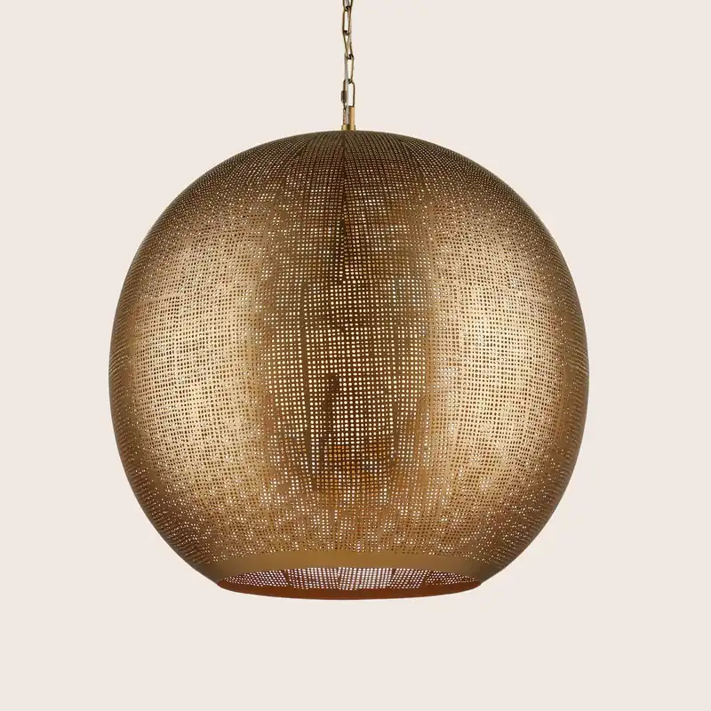 Buckram Orb Pendant - Currey & Company