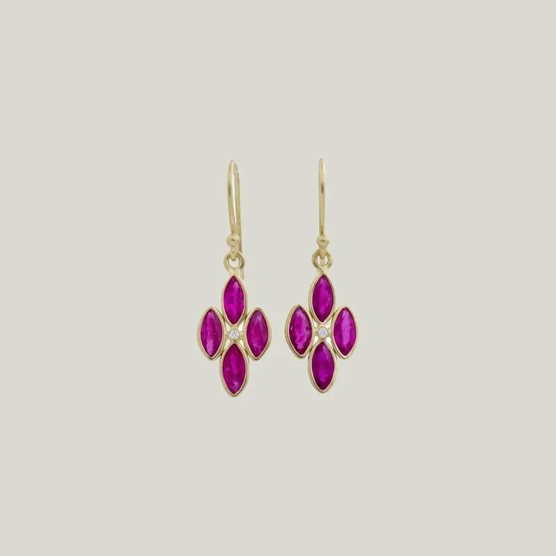 Mini Deco Drop Earrings In Ruby - Kothari (Leased)
