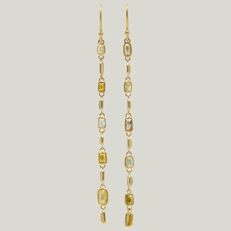 Rustic Diamond Modern Stiletto Earrings - Kothari (Leased)