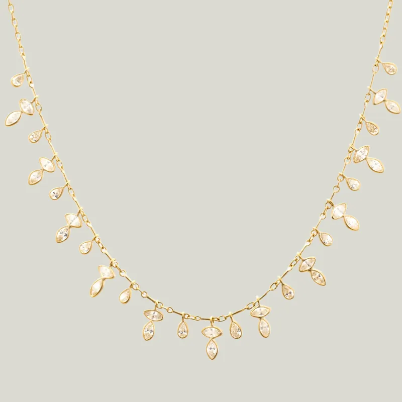 Marquise + Pear Shape Diamond Demi Fringe Necklace - Kothari (Leased)
