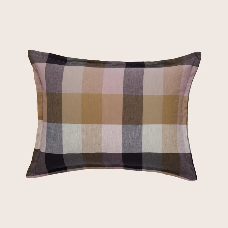 Plaid Aero Linen Sham - Denis Trading dba Hamam (Leased)
